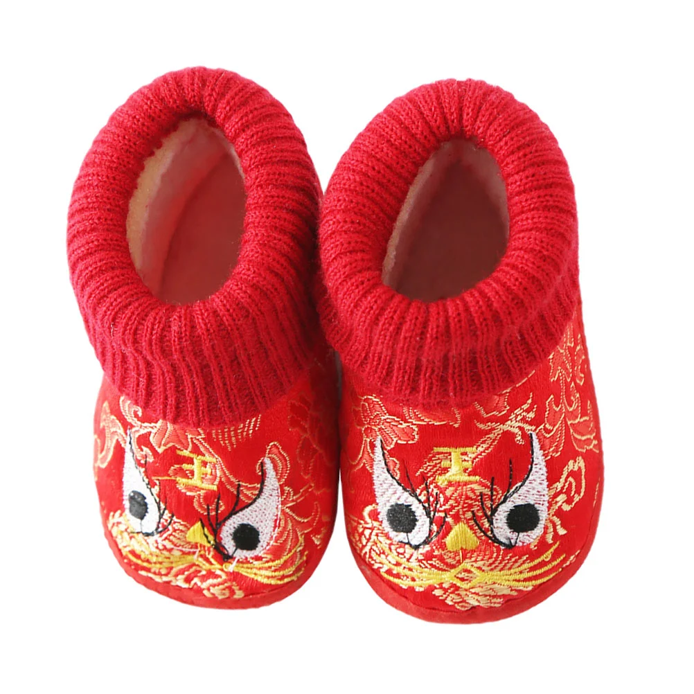 Cartoon Keep Warm Leisure Footwear Embroidered Children Winter Shoes Kids Short Boots Baby Slippers for