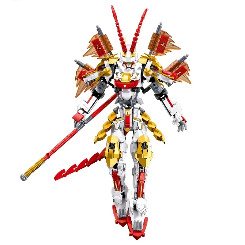 Creative Mecha Warrior Building Blocks, DIY Dragon King Knight Model Bricks, City Monkey King Boy And Girl Birthday Gift Toys