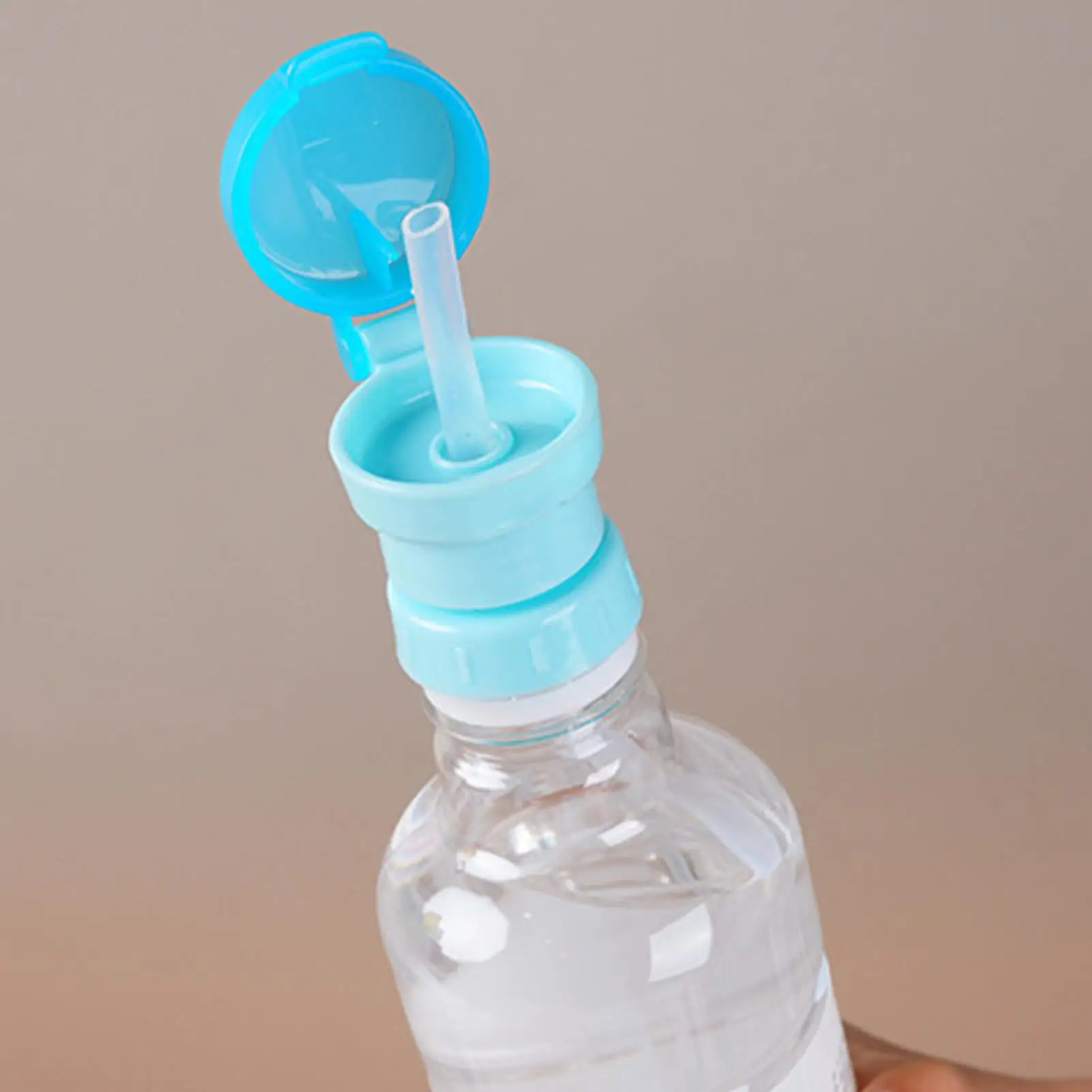 1PC Water Bottle Caps Spill Proof Juice Soda Water Bottle Twist Cover Caps With Straw Safe Drink Sippy Caps Feeding Drinkware