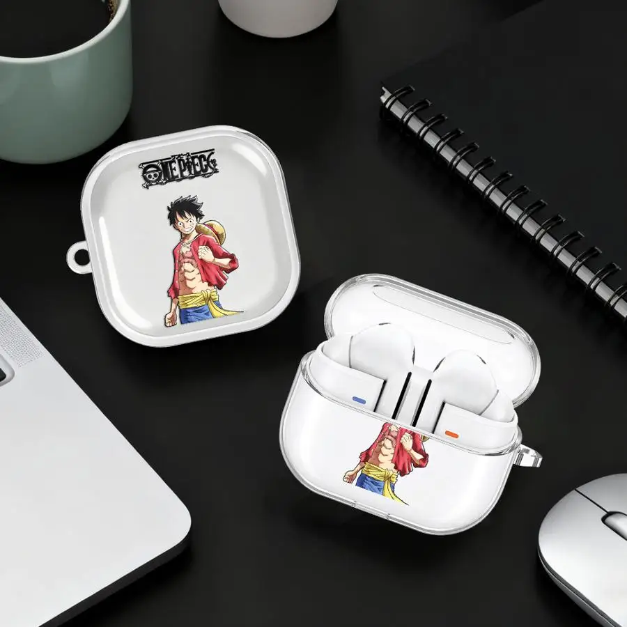 

Clear Earphone Cases Cover With Hook Case For Samsung Galaxy Buds 3Pro Live 2 2Pro 4Pro 4 Pro 3 FE Japan Anime One Luffys