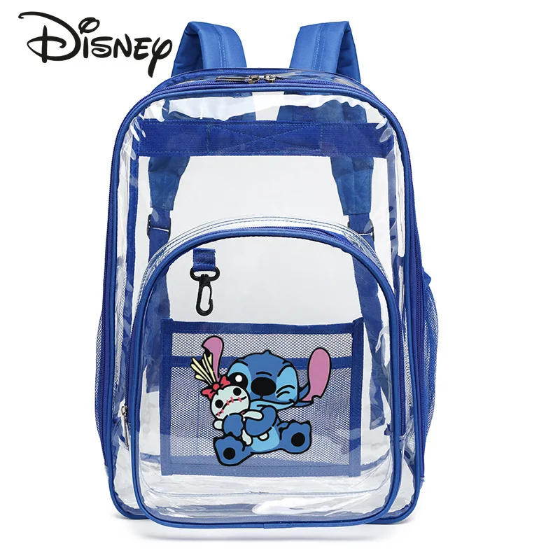 Nouveau sac à dos transparent Stitch, sac à dos à la mode et de haute qualité pour filles, sac de rangement de grande capacité style dessin animé pour femmes