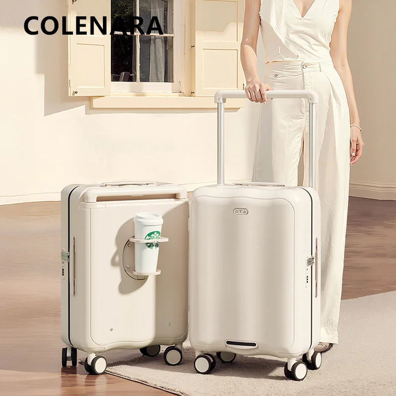 COLENARA High Quality Suitcase Zipper Boarding Case Women's Trolley Case ABS+PC Boarding Case 20