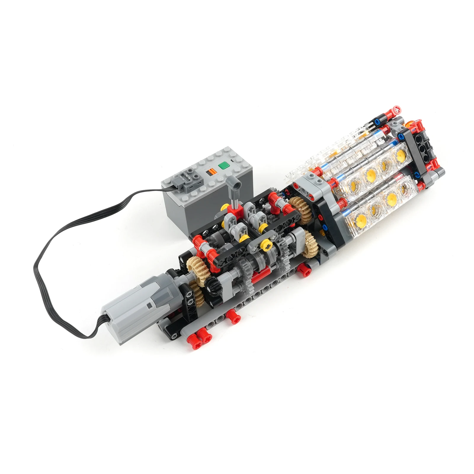 MOC 6 Speed Gearbox V16 Engine Model M Motor AA AAA Battery Box 8883 8881 88000 Building Block Power Functions For Legoeds Brick