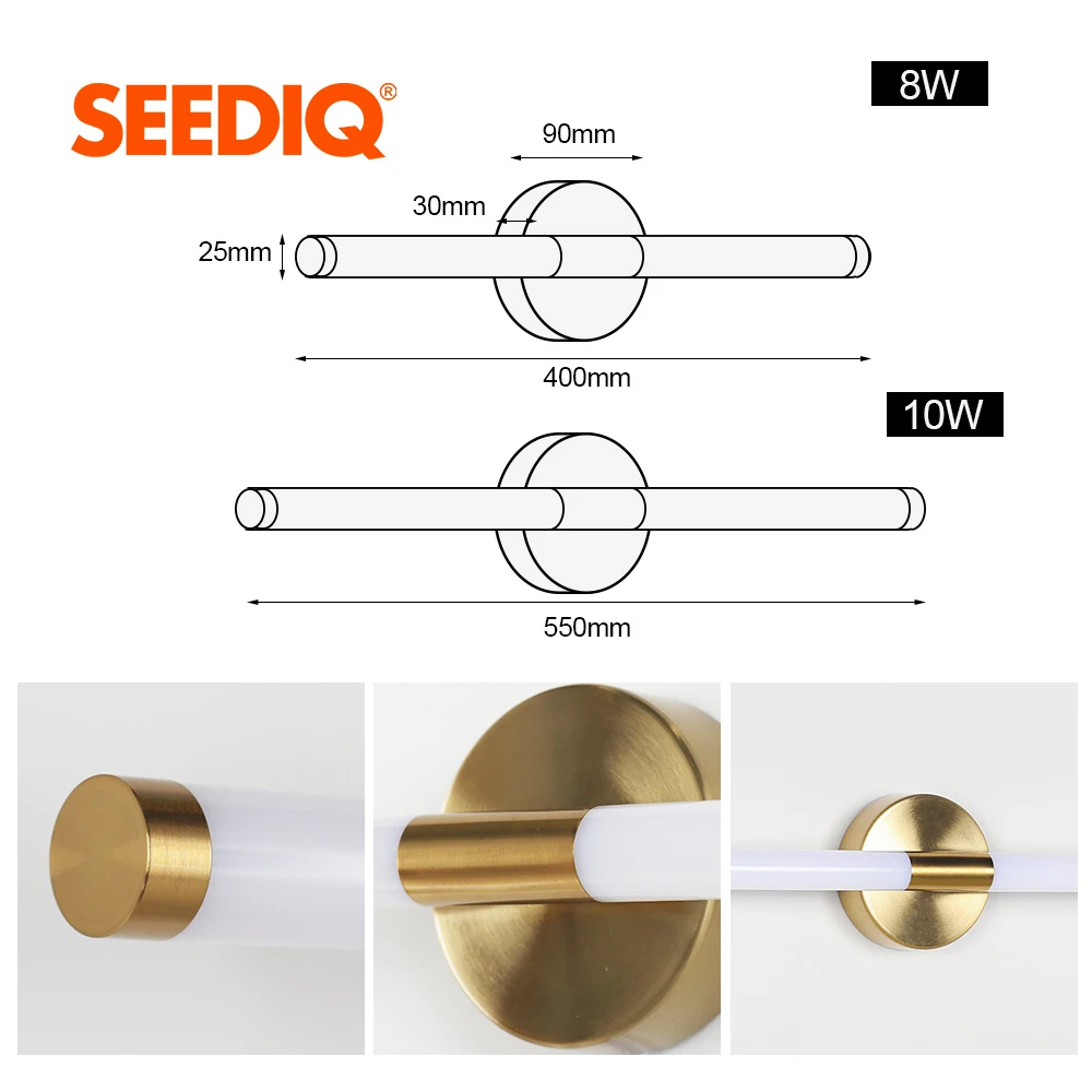 Wall Light Fixtures Indoor 40cm 55cm Modern Wall Sconce Light AC90-260V Double Lampshade Inside Wall Lamp Vintage Gold image 5