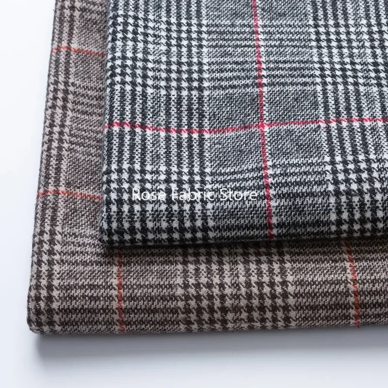 1 متر الكلاسيكية الصوفية houndstooth تحقق تويد النسيج للخياطة معطف سترة السراويل الخريف الشتاء نسيج سميك DIY بها بنفسك خليط