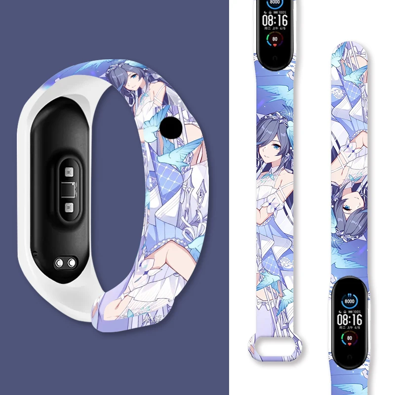 Printed Strap for Xiaomi Mi Band 7 6 5 4 3 Anime Character Pattern Watchband Sport Wristband Replaceable Bracelet for Smartwatch