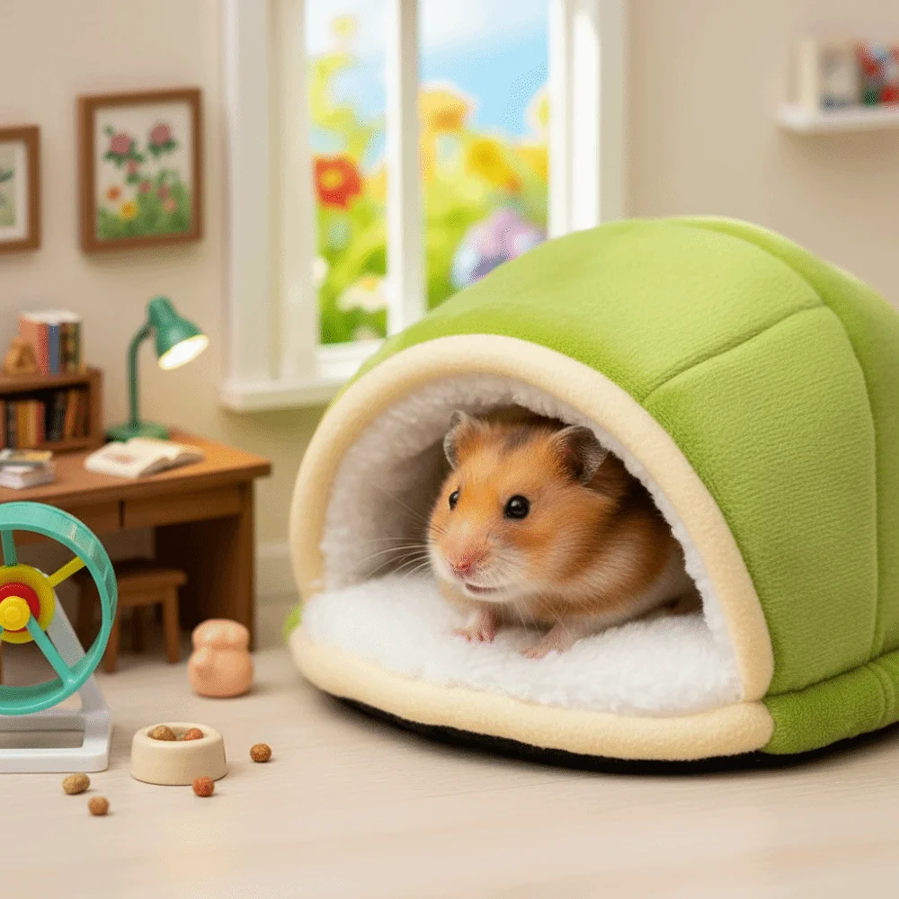 

Creative Portable Hamster Warm Nest Washable Cozy Winter Bird Nest Turtle Shell Shape Soft Hamster Sleeping Bag for Pet Cage