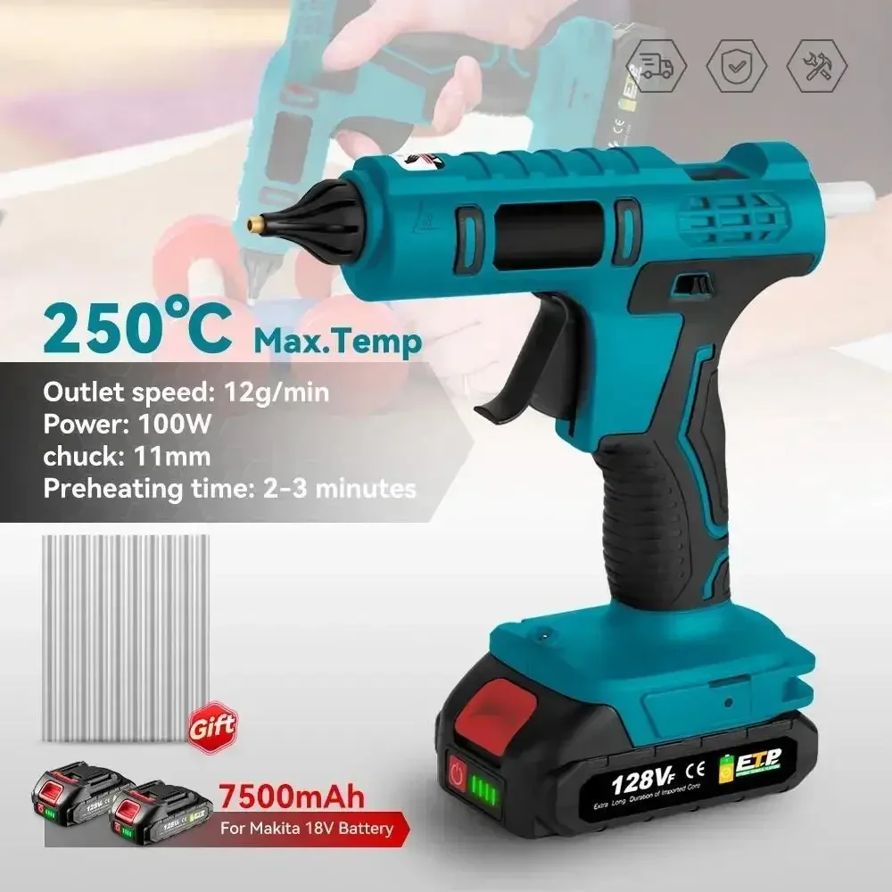 600W 260° High Temperature Hot Glue Gun for Makita 18V Battery for Arts&DIY Heat Repair Tool Electric Hot Melt Glue Gun