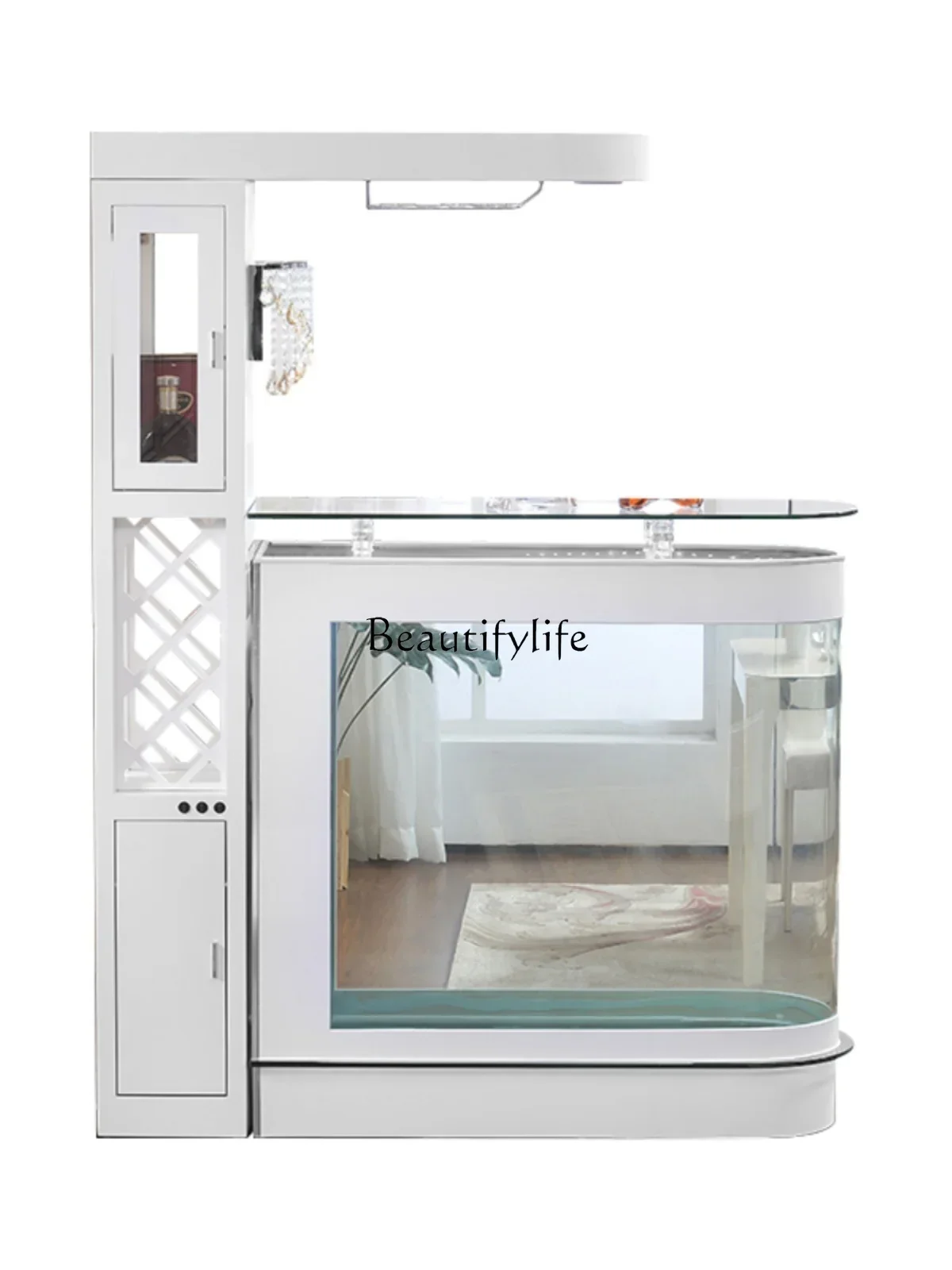 Fish Tank Wine Cabinet Partition Screens Creative Hallway Medium and Large Change Water Ecological Aquarium