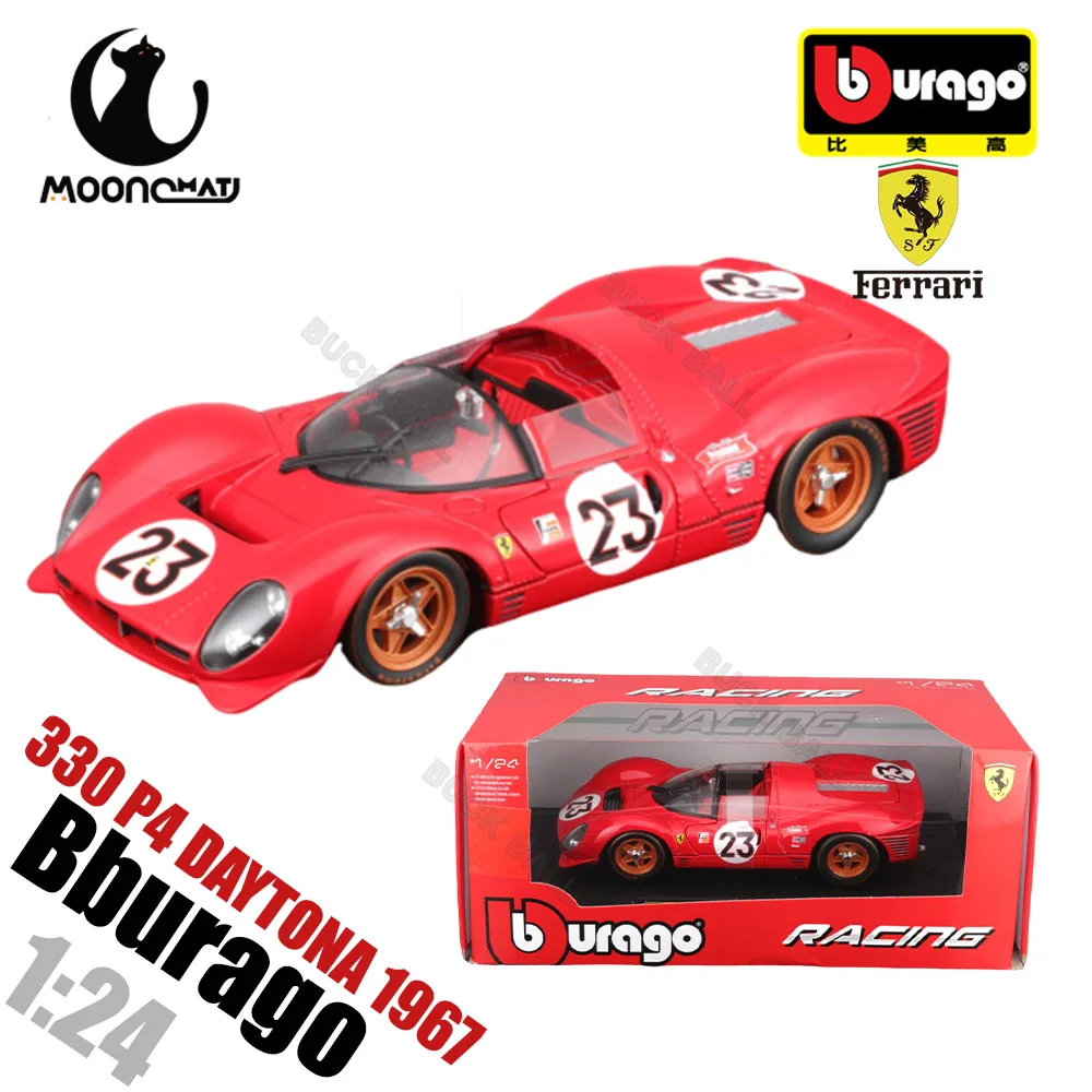 New 1:24 Bburago Ferrari 330 P4 DAYTONA 1967 Ferrari 24h Le Mans Classic Supercar Die Cast Sports Car Alloy Retro Style Model