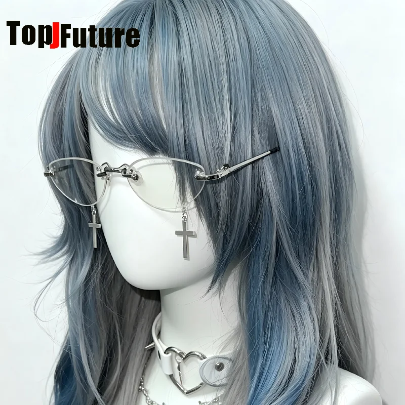 Y2K 소녀 대안 서브컬쳐 미니멀리스트 무테 안경 금속 - Vintage Fashion Y2K 리뷰 및 가격