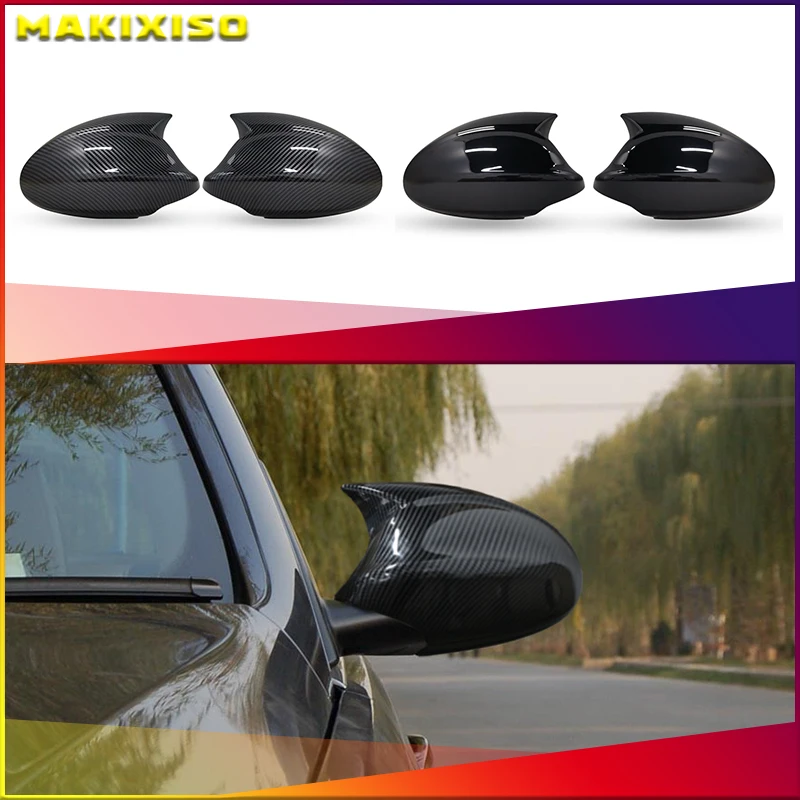 1pair For BMW 1 3 series E87 E81 E82 E90 E91 E92 E93 Rear View Side Case Trim ABS Carbon Fiber Style Car Rearview Mirror Cover