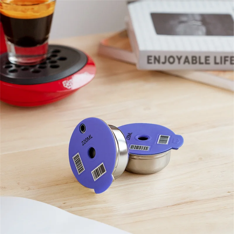 Coffee Capsule Pod for Bosch Tassimo Machine Refillable Filter Pod Silicone Lid Replacement 60ML+180ML Espresso Coffee image 2