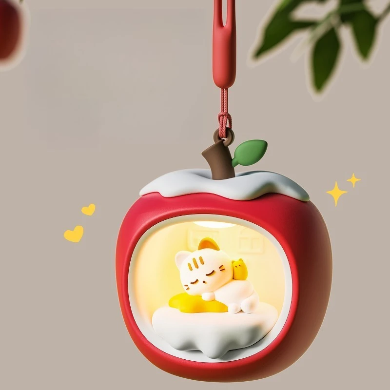 

Apple House Apple Ночник Рождественский кот-компаньон для сна USB-зарядка изголовья кровати Орнамент для дома Настольная лампа Атмосфера Свет