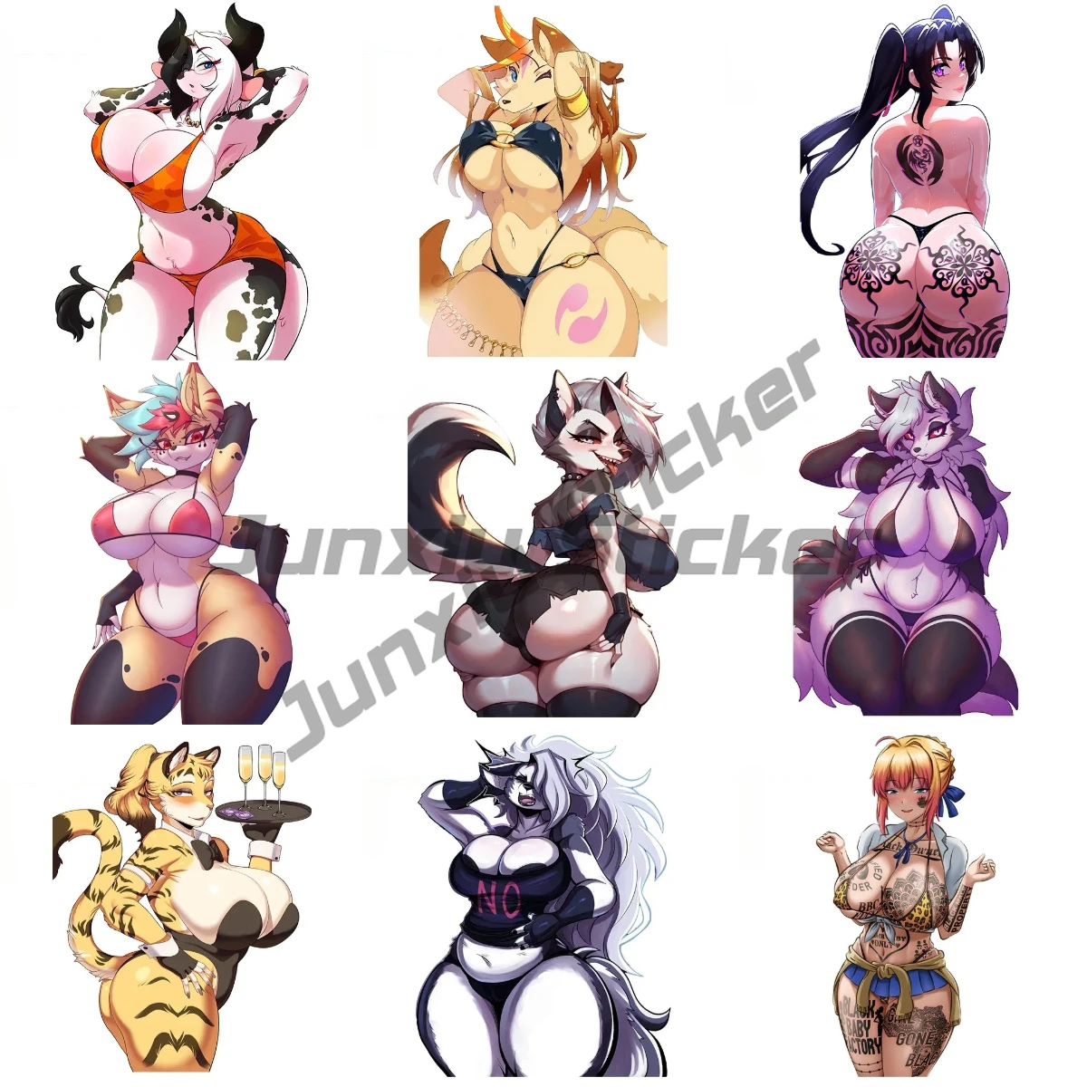 

Helluva Furry Decal Loona Waifu Boobs Ahegao Original NSFW Car Sticker Personality Graphics Vinyl Self-adhesive Car Sticker
