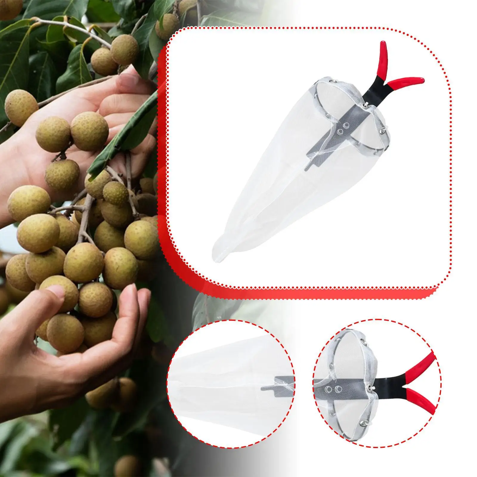 

Портативный сборщик фруктов, практичный садовый ручной инструмент, ловушка для фруктов, захват для эркери, пермиона, сливы, груши, финики