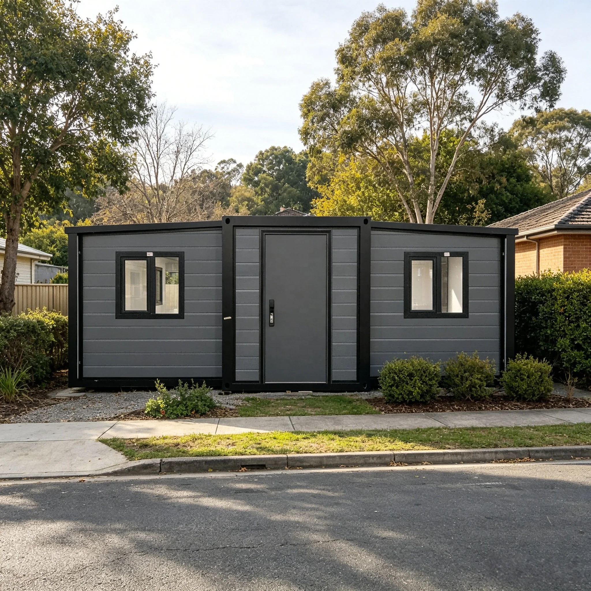 New Design Warehouse Prefabricated Prefab Container Expandable House Mobile Apartment Modular Home Granny Flats With Single Door