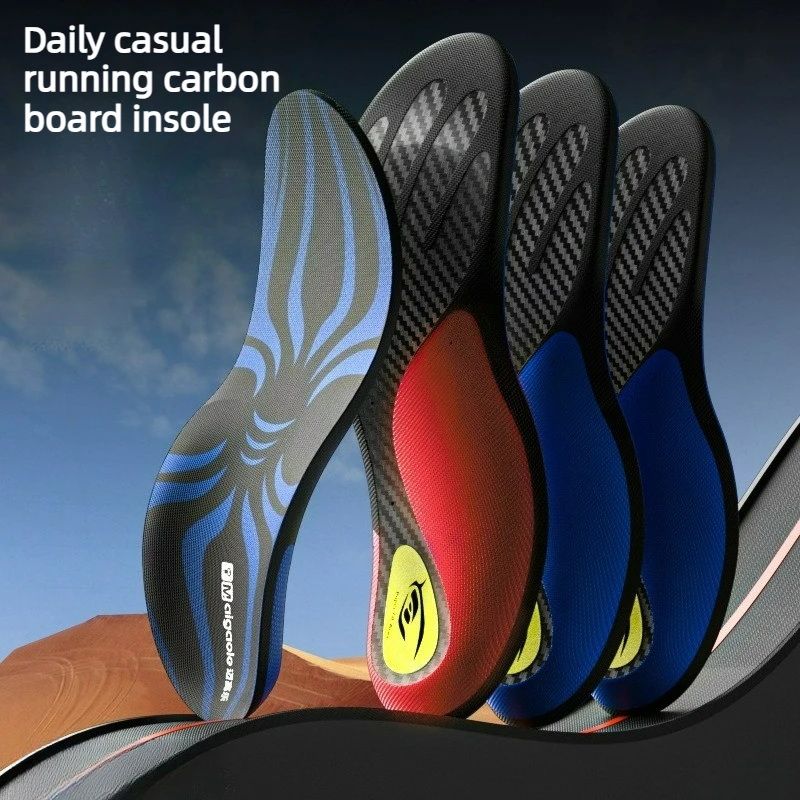 Carbon Plate Everyday Casual Sports Insoles with Anti-Torsion Shock Absorption Full-Foot Rebound for Badminton Running Insole