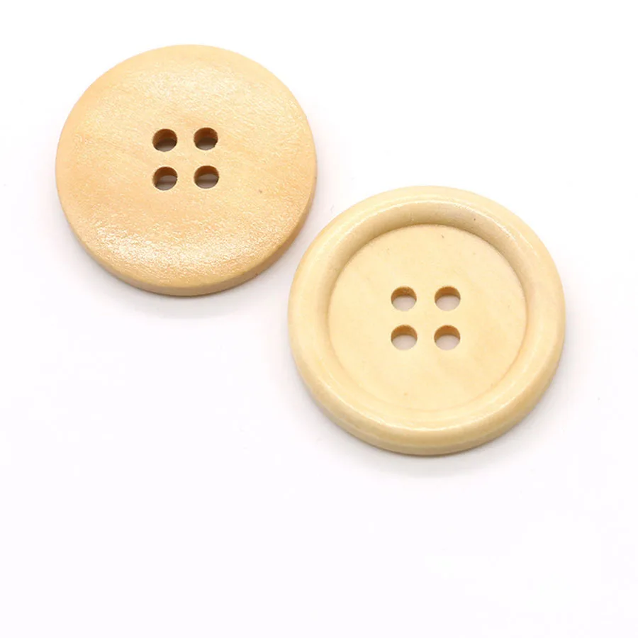 10PCS 2/4 Holes Round Wooden 10-38mm Buttons for Clothing Coat High Quality DIY Decorations Sewing Accessories 5 Colors Optional