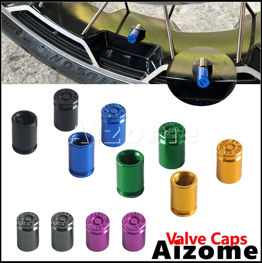 2pcs Aluminum Car Wheel Tire Valve Caps Tyre Rim Stem Covers Airdust Waterproof For Harley Automobiles Motorcycles Parts Bikes