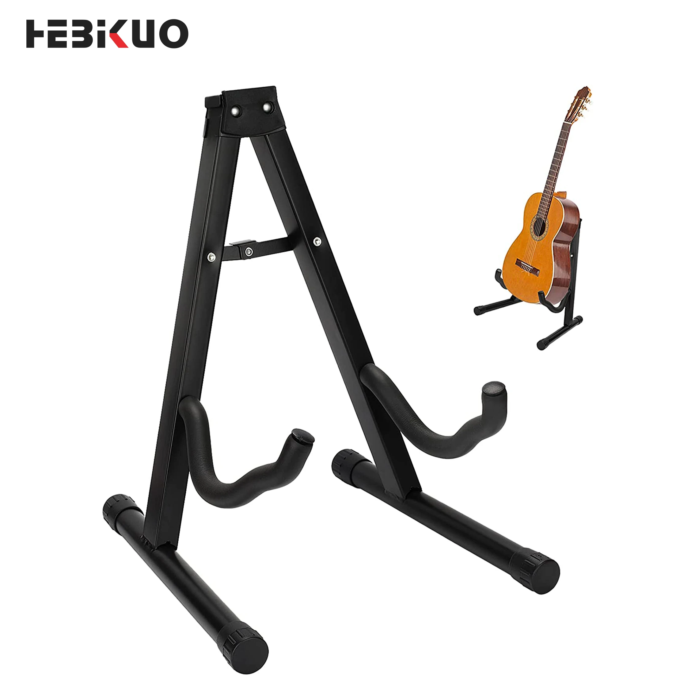 HEBIKUO J-40B Black Portable Foldable Single Floor Guitar Stand For Acoustic Electric Musical Instrument Universal Display