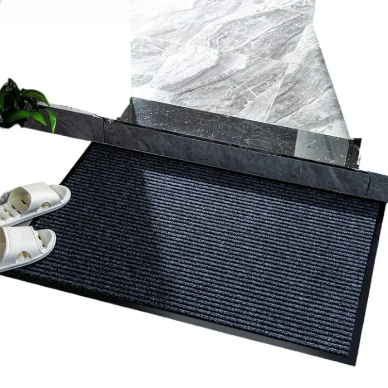 Welcome to Door Mat Commercial Door Entry Carpet Non-slip Absorbent Foot Mat, Gray No Words