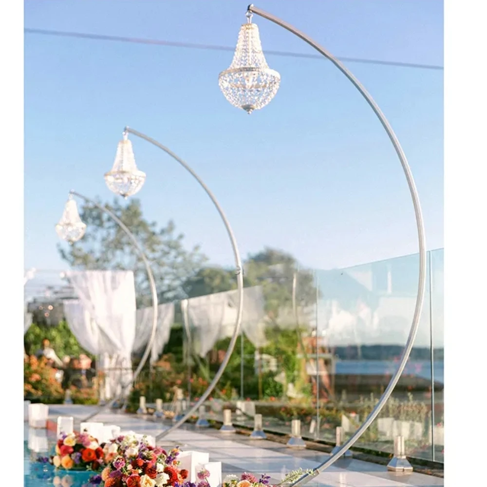8pcs  Metal Frame Iron Stand for Outdoor Chandelier Wedding Decorations Supplier for Table Centerpieces