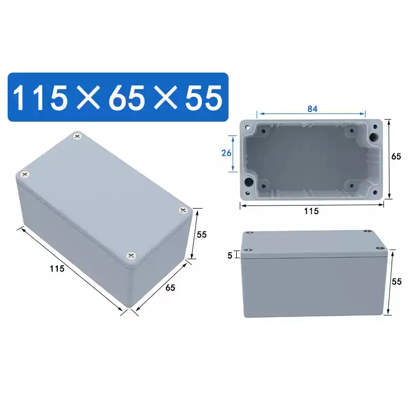 NONE Explosionsgeschützte, wasserdichte Aluminiumgehäusebox, elektronisches IP68, Projekt-Instrumentenkoffer, Projektbox, Anschlussgehäuse für den Außenbereich 7