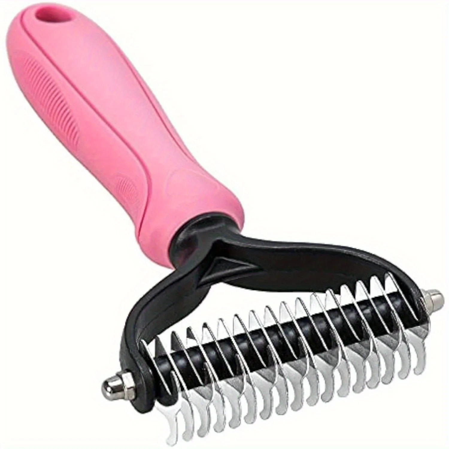 Undercoat Rake for Dogs, 2 Side Undercoat Brush for Deshedding and Dematting for Dog Cat Rabbit, Professional Pet Grooming