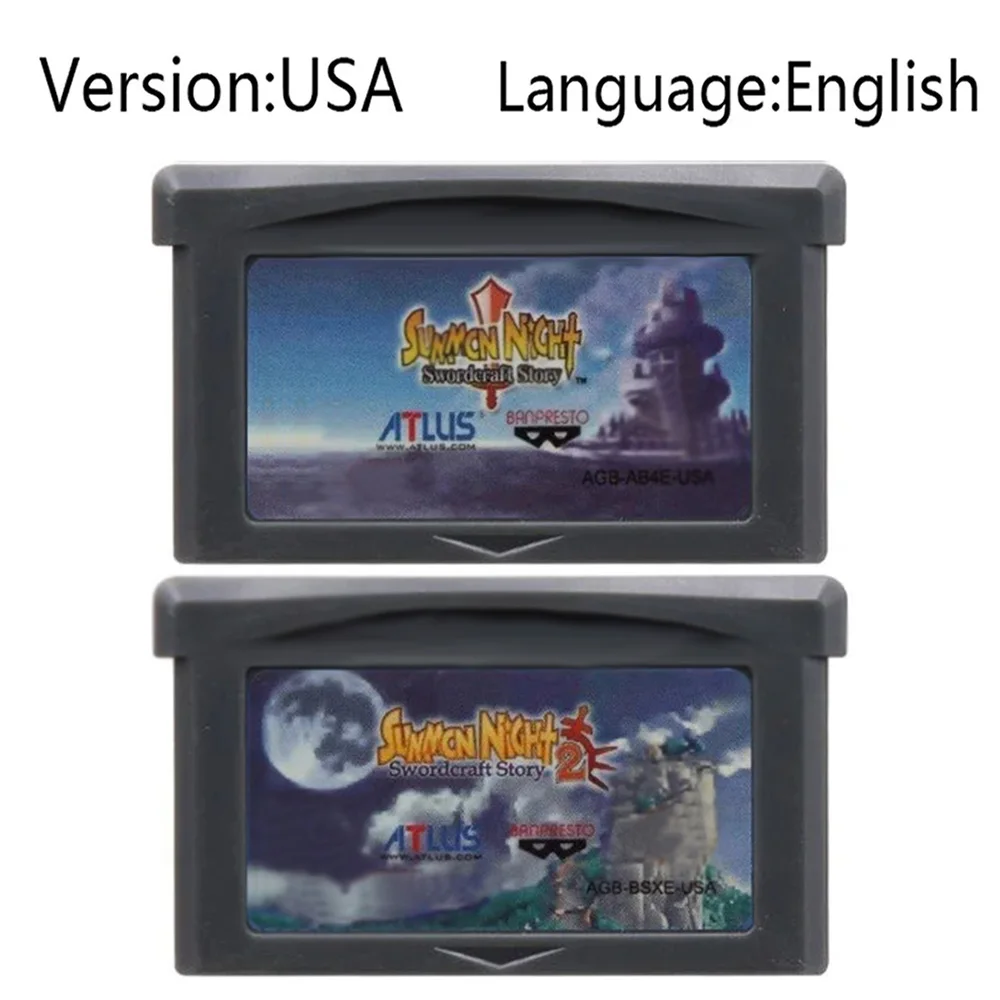 GBA Game Cartridge 32 Bit Video Game Console Card Summon Night SwordCraft Story Summon Night 2 SwordCraft Story for GBA SP