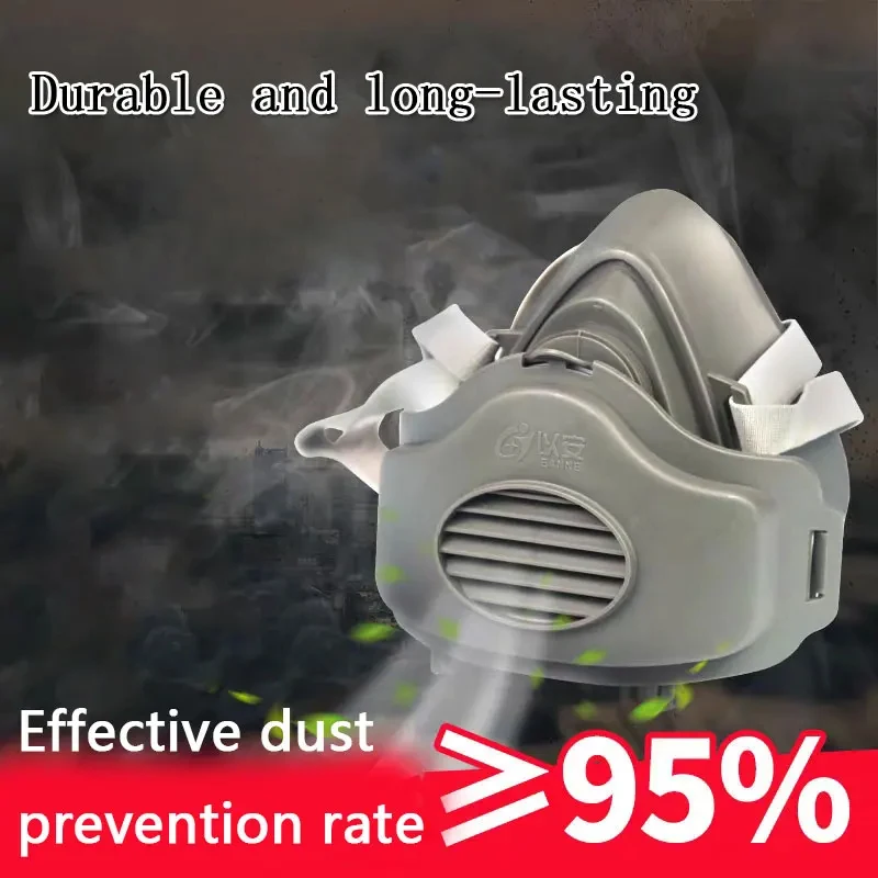 

1pcs Dusts Respirator for House Clean Carpenter Builder Polishing Works Safety Rubber Mask Half Face Dusts Masks Cotton Filter