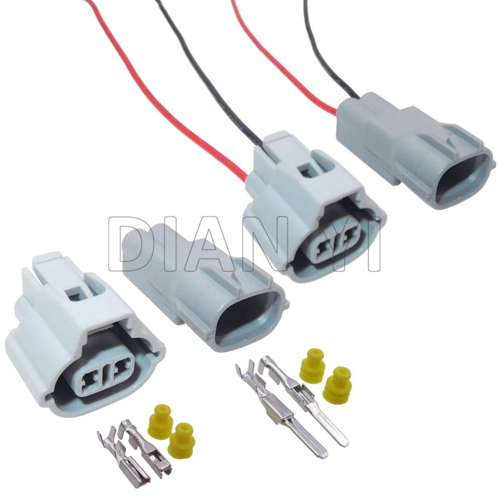 1 Set 2 Way Car Sealed Socket with Terminal and Rubber Seals 7223-1324-40 AC Assembly Automobile Wire Connector MG640864-5