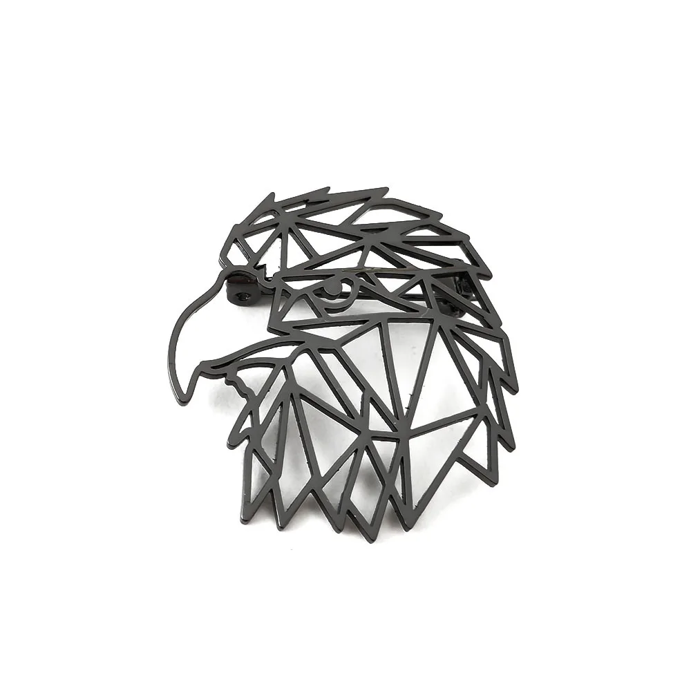 Fashionable Personalized Domineering Eagle Head Brooch Metal Hollow Eagle Lapel Pin Suit Jacket Pin Decoration Accessory