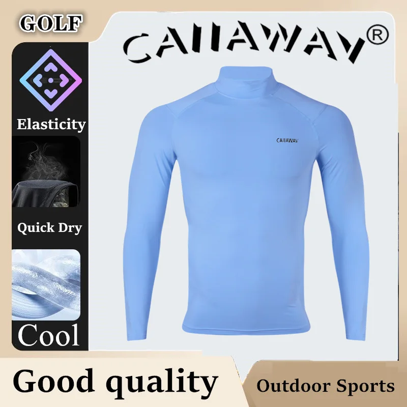 CAIIAWAV Golf Long sleeved Men\'s Clothing Bottom Shirt Sunscreen Top Long sleeved GOLF Men\'s Velvet