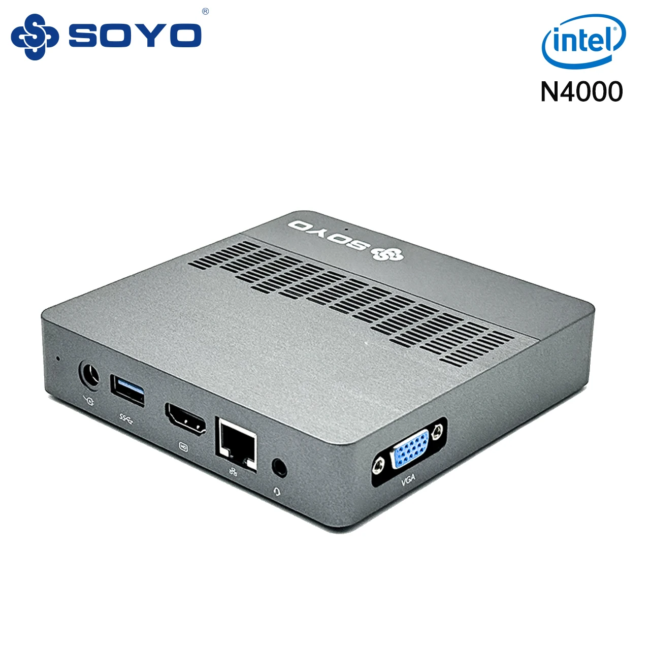 SOYO M2 Air Mini PC: Powerful 6GB RAM, 128GB , Intel N4000, Windows 11 Pro - Compact & Ideal for Home, Business & Gaming