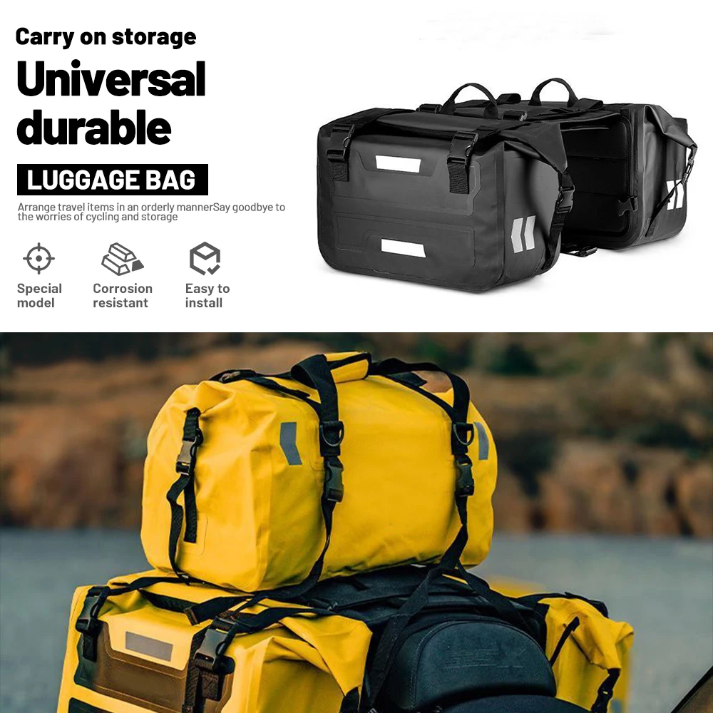 Motorcycle Tour Luggage Kit Night Reflective Warning Tear‑Resistant Rainproof Rear And Side Combined Storage Pack Spare Parts