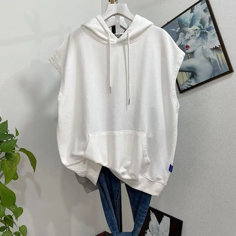 M-3XL Sleeveless Hoodies Women Casual Pure Simple New Autumn Students All-match Fashion Young Ulzzang Female Daily Cozy Sporty