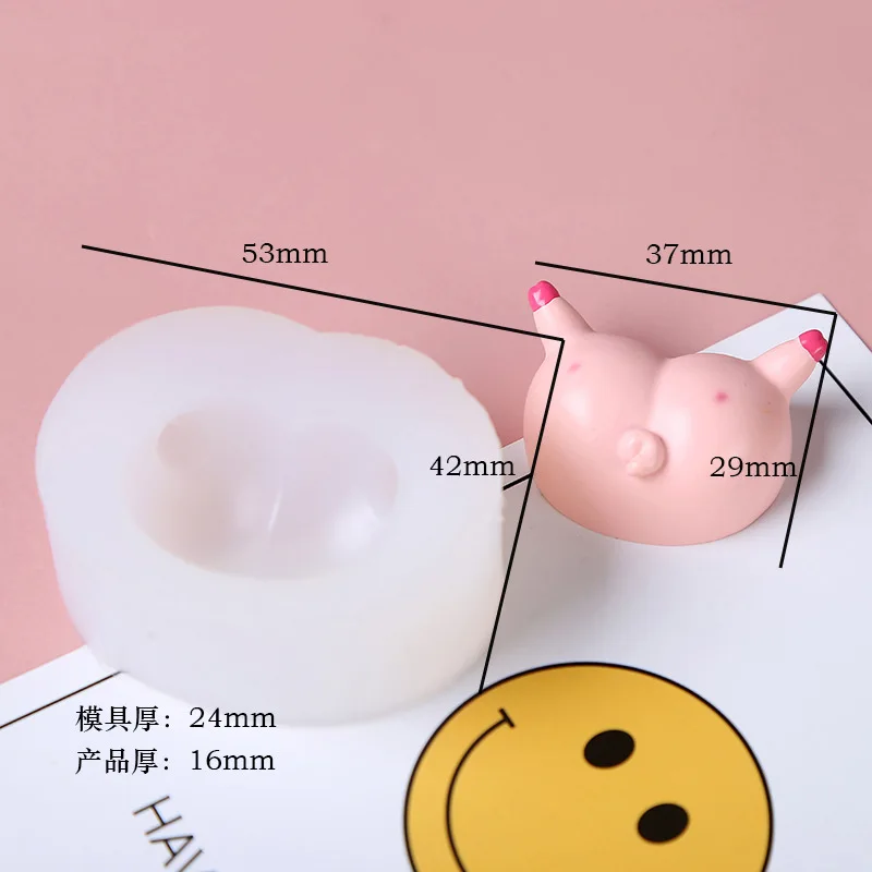 Cute 3D Dog Cat Ass Candle Mold Silicone Chocolate Cake Baking Mould Candle Form Soap DIY Plaster Aromatherapy Decorating Tools