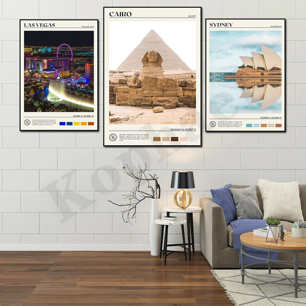 

Haiti Los Angeles San Francisco Cairo Las Vegas Sydney Paris Hawaii Boston Abstract Landscape Travel Poster