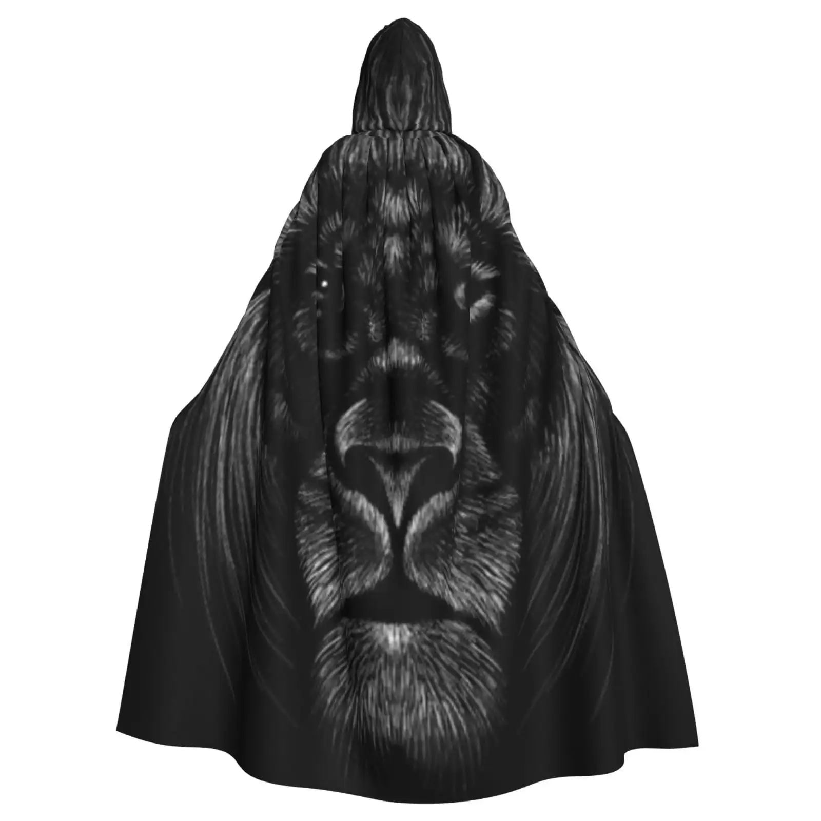 

Unisex Hooded Cloak Adult Lightweight Overcoat Lion Background Cloak For Halloween Cosplay Costumes