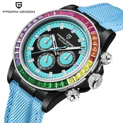 New PAGANI DESIGN Watches 40MM Fashion Rainbow Bezel Men Mechanical100M Luminous Waterproof High Quality Sapphire Automatic