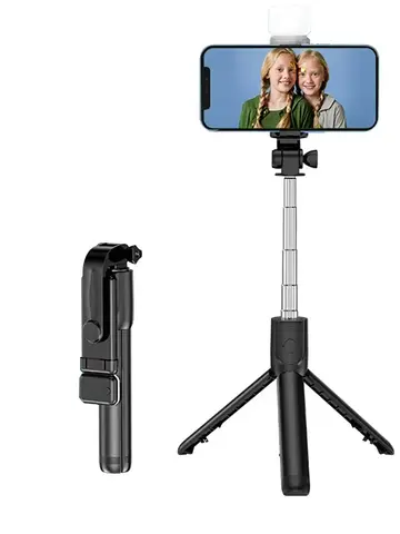 Trípode/palo Selfie inalámbrico con Bluetooth, trípode con luz de relleno y obturador remoto para iPhone, Samsung, Xiaomi, soporte para teléfono en vivo