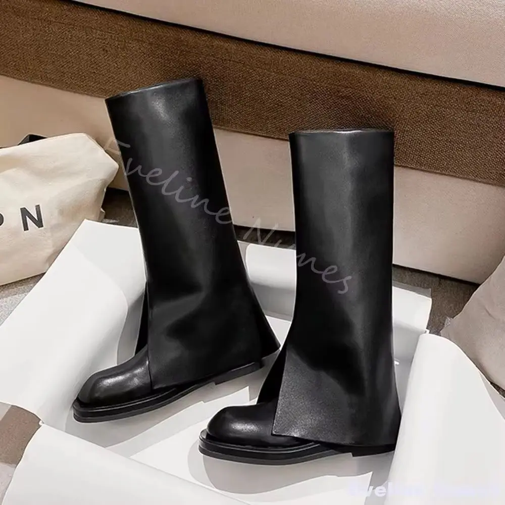 

Hot Selling Knight Boots Women Trouser Boots 2025 Autumn Winter New Velvet Thick Soled High-tube Straight Trouser Leg Long Boots