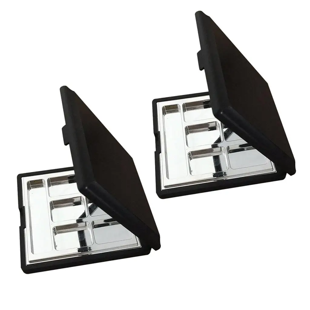 قطعتان من 6 شبكات حاويات أحمر الخدود الفارغة لظلال العيون مع مرآة مقاومة للصدمات وإكسسوارات التجميل (أسود)