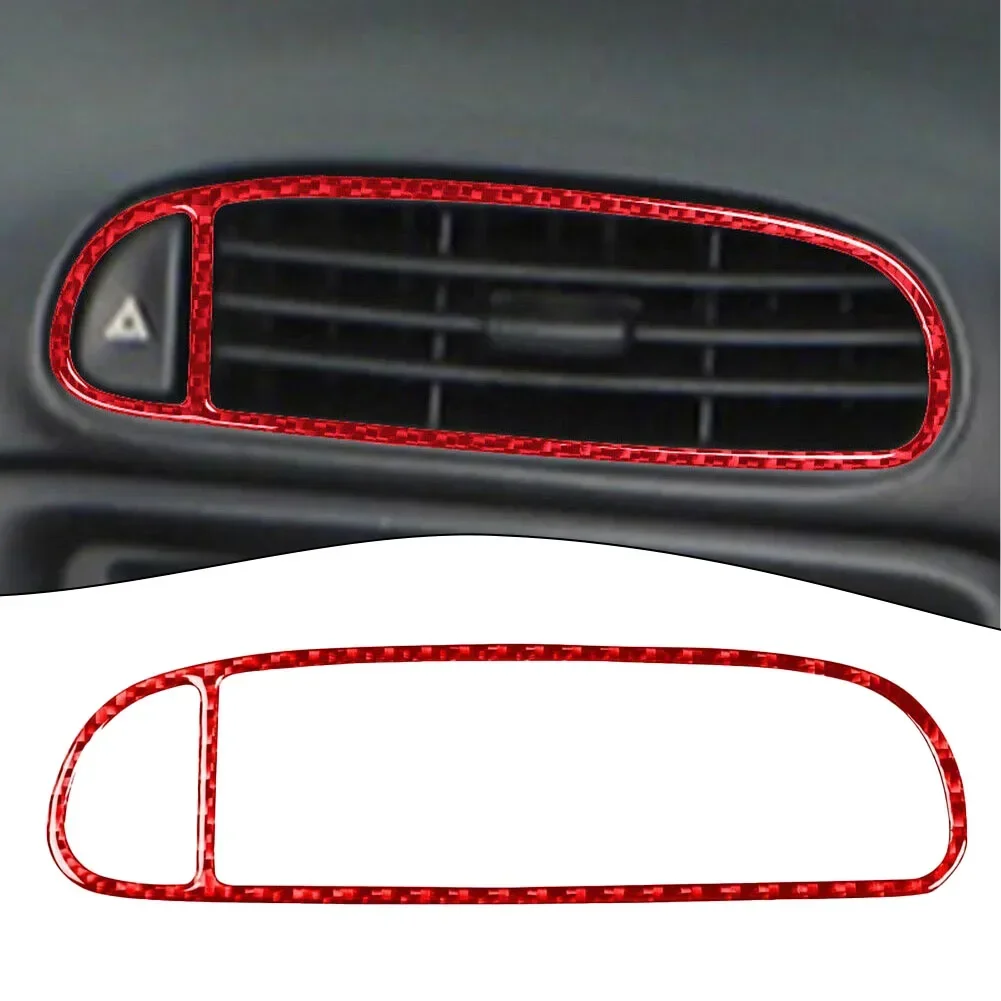 Cover Trim Air Vent Red Replacement 1pcs Anti-corrosion Car Accessories Carbon Fiber Center For Corvette C5 98-04