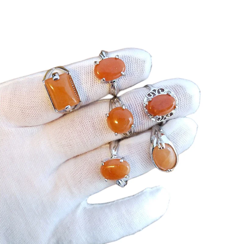 20 teile/los Großhandel Mix Stil Natürliche Stein Finger Ringe Für Frauen Luxus Achat Mode HEIßER Blau Sandstein Schmuck Geschenk Mädchen – Detail 10