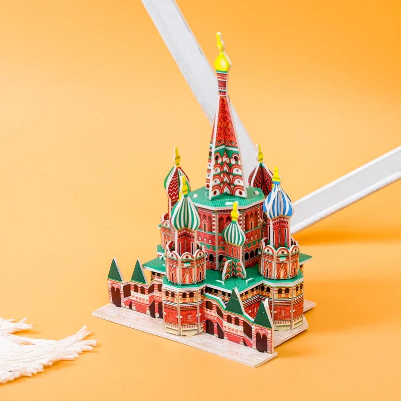 3D Puzzle weltberühmte Architektur Attraktionen handgemachte DIY Bau Kinder Bildung profitieren Intelligenz Papier Spielzeug