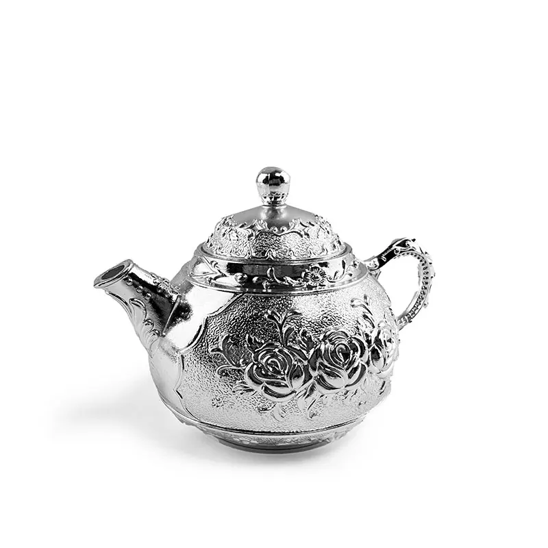 

Silver tea set 999 sterling silver set Peony sterling silver tea set full silver wine set European vintage