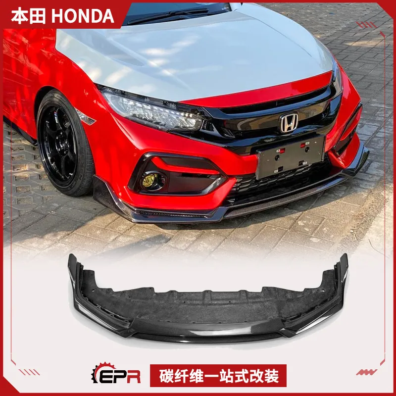 Aplicable a Honda FK7, piezas modificadas Civic de dos coches de decima generación, bolsa de labio frontal de fibra de carbono BTZ, labio de cabeza de barbilla de pala delantera