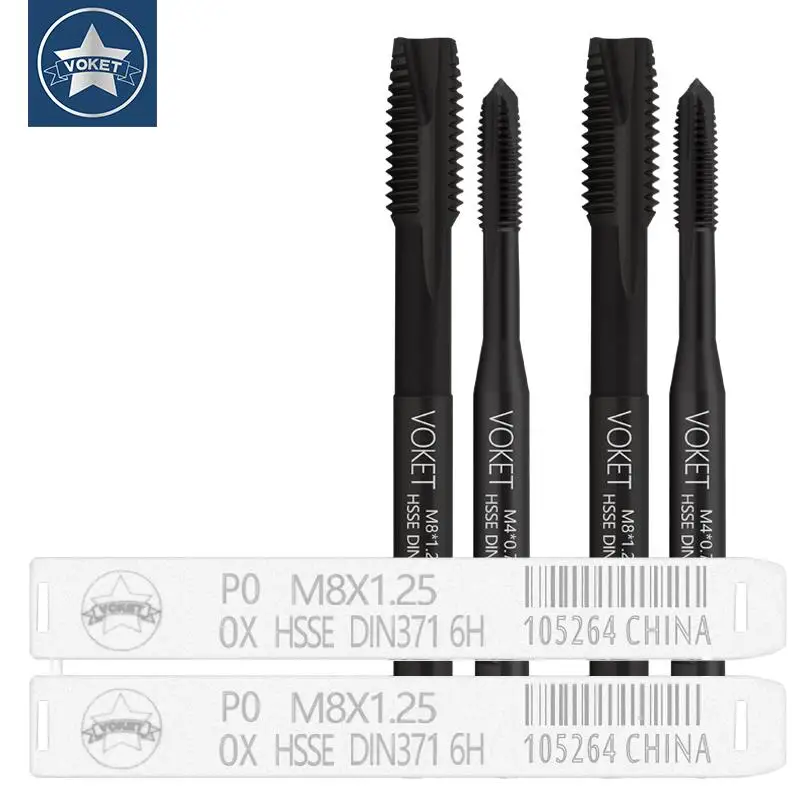 VOKET 1 Stück HSSE-M35 DIN 371 376 mit OX Spiral-geriffeltem Gewindebohrer, spitz, M2 M2,5 M3 M4 M5 M6 M8 M10 M12 Maschinengewindebohrer – Detail 9